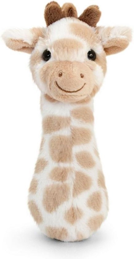 KEEL TOYS Rammelaar Giraffe Knuffel 15 cm - BRUIN |