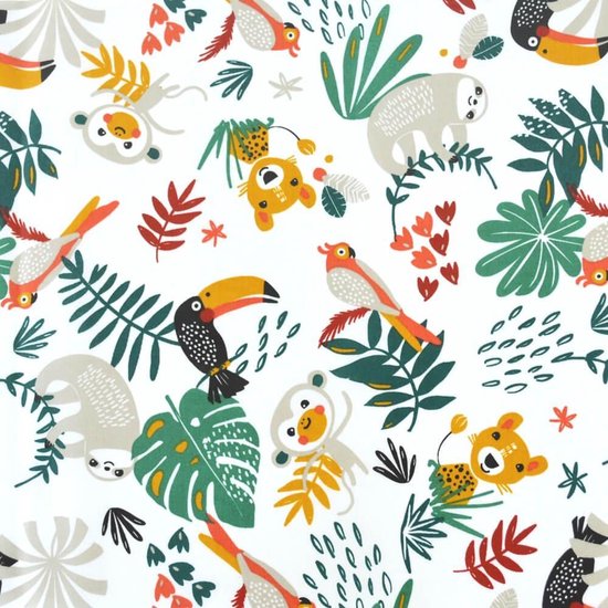 Ukje Kussenset Stoelverkleiner Kussen - Geschikt voor Hauck Kinderstoel - Geplastificeerd - Wit Aapjes — afbeelding 5