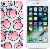 Casies iPhone 7/8 transparant perzik hoesje TPU Soft Case - Back Cover - Perzik / Peach case
