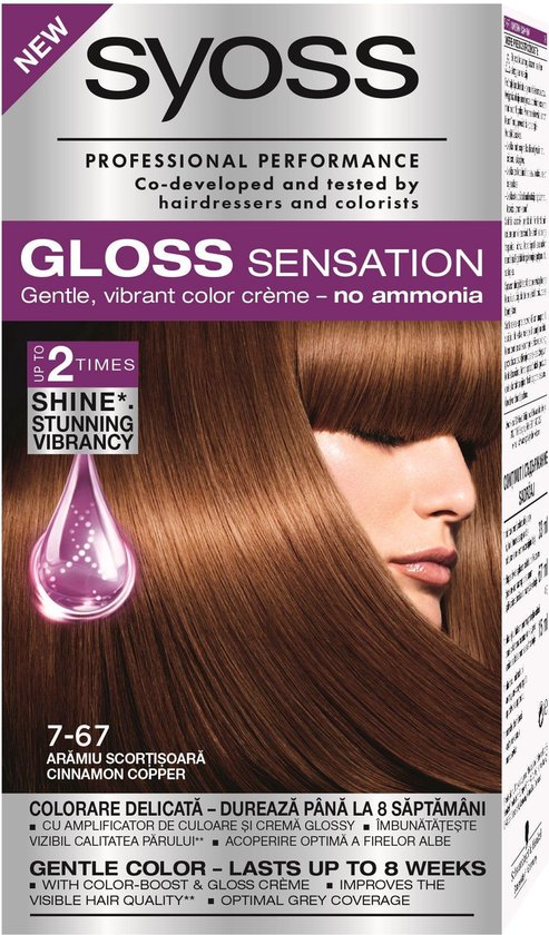 Syoss haarverf ammoniak Gloss Sensation 7-67 Copper Cinnamon, 115 ml |