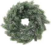 Europalms kerstKrans Sneeuweffect - kunstplant - 45cm - Groen - Kerstdecoratie