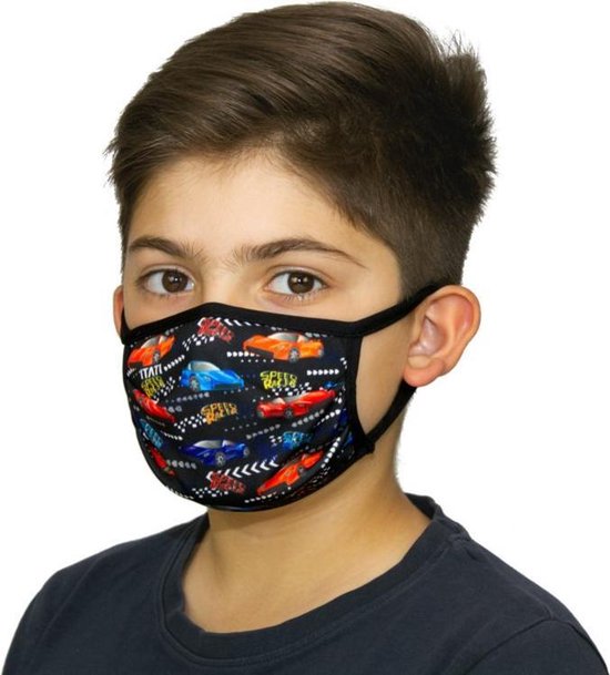 bestrating hoe te gebruiken dealer Kinder Mondmaskers met Auto racen print | bol.com