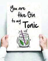 Wandbord: You are the Gin to my Tonic - 30 x 42 cm