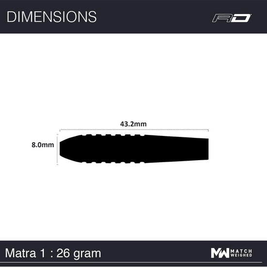 Thumbnail van een extra afbeelding van het spel RED DRAGON - Matra Flightmaster: Steeltip Tungsten Dartpijlen Professioneel - 26 gram