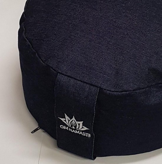 Om Namaste Meditatiekussen Rond - Donkerblauw jeans - Spijkerstof - Zitkussen van Om Namaste — afbeelding 2