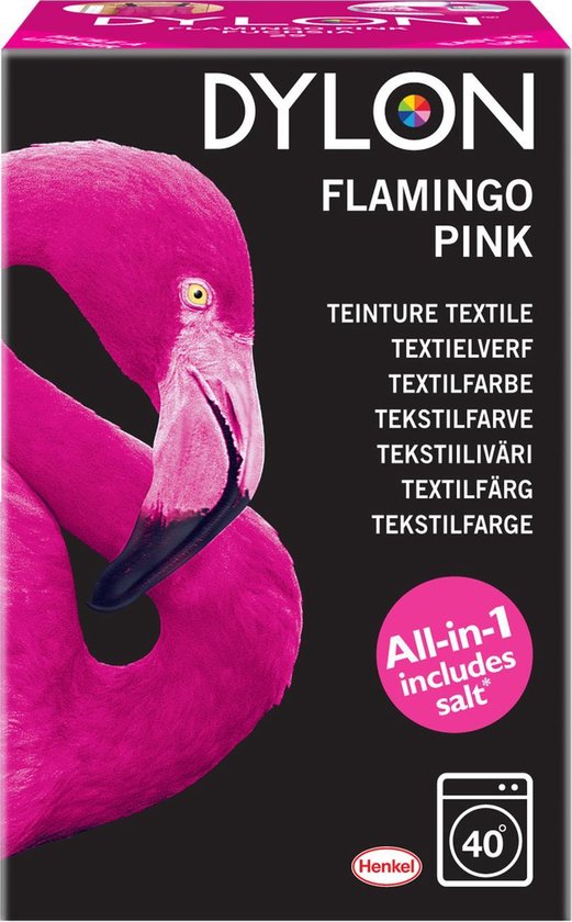 Dylon Peinture textile Dye 350g Flamingo Pink (all-in avec sel)