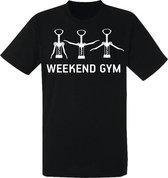 Weekend Gym zwart heren t-shirt | fitness | grappig | cadeau | maat M