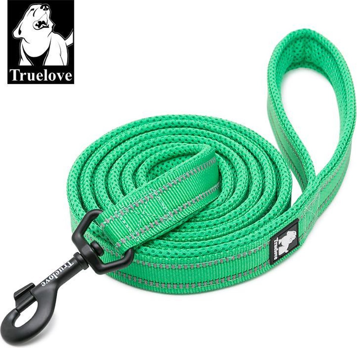 Truelove hondenriem maat M 200cm - Uitlaat riem - Honden riem - Riem voor de hond - Riem - Honden - Uitlaten - Wandelen - Groen