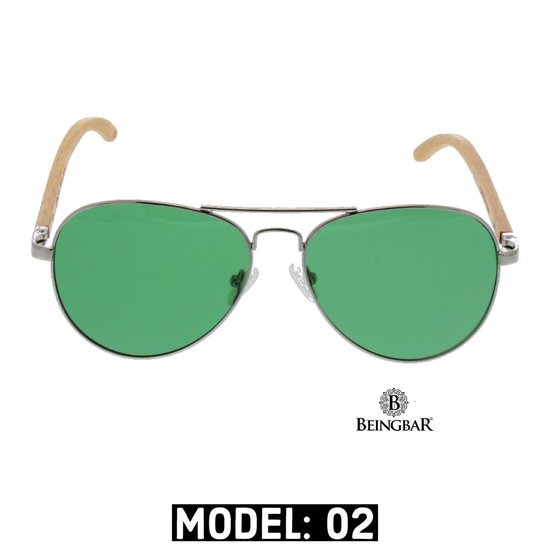 BEINGBAR Eyewear "Model 2" Sustainable Bamboo Sunglasses van BEINGBAR — afbeelding 4