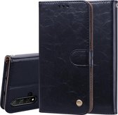 Business Style Oil Wax Texture Horizontal Flip Leather Case voor Huawei Honor 20, met houder & kaartsleuven & portemonnee (zwart)