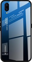 Voor Vivo X23 Gradient Color Glass Case (blauw)