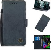 Multifunctionele horizontale Flip Retro lederen tas met kaartsleuf en houder voor LG G8 ThinQ (zwart)