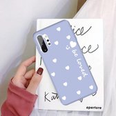 Voor Galaxy Note10 + Smiling Love Heart Pattern Frosted TPU beschermhoes (lichtpaars)