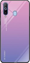 Voor Galaxy A8s Gradient Color Glass Case (Lichtpaars)