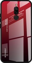 Voor Geschikt voor Xiaomi Redmi 8 Gradient Color Glass Case (rood)