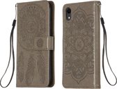 Voor iPhone XR Dream Catcher afdrukken Horizontale flip lederen tas met houder & kaartsleuven & portemonnee & lanyard (grijs)