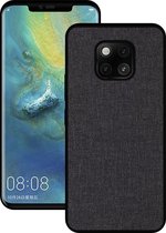 Schokbestendige doek textuur pc + tpu beschermhoes voor huawei mate 20 pro (zwart)