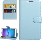 Voor Huawei Enjoy 6 Litchi Texture Horizontal Flip PU lederen tas met houder & kaartsleuven & portemonnee (blauw)