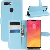 Retro Crazy Horse Texture horizontale flip lederen tas voor OPPO Realme 2, met houder & kaartsleuven & portemonnee (blauw)