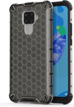 Voor Huawei Nova 5i Pro Honeycomb Shockproof PC + TPU beschermhoes (zwart)