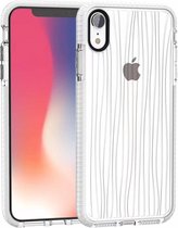 Glanzend glas poeder rimpelingen patroon TPU beschermhoes voor iPhone XR (wit)