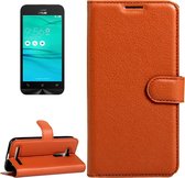 Voor Asus ZenFone GO / ZB452KG Litchi Texture horizontale flip lederen tas met magnetische gesp & houder & kaartsleuven & portemonnee (bruin)