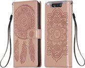 Voor Galaxy A80 Dream Catcher afdrukken Horizontale flip lederen tas met houder & kaartsleuven & portemonnee & lanyard (rose goud)