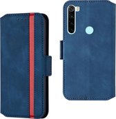 Voor Xiaomi Redmi Note 8T Retro Frosted Oil Side Horizontal Flip Case met houder en kaartsleuven (blauw)