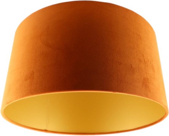 Olucia Milene - Velours lampkap - Goud/Oranje - E27