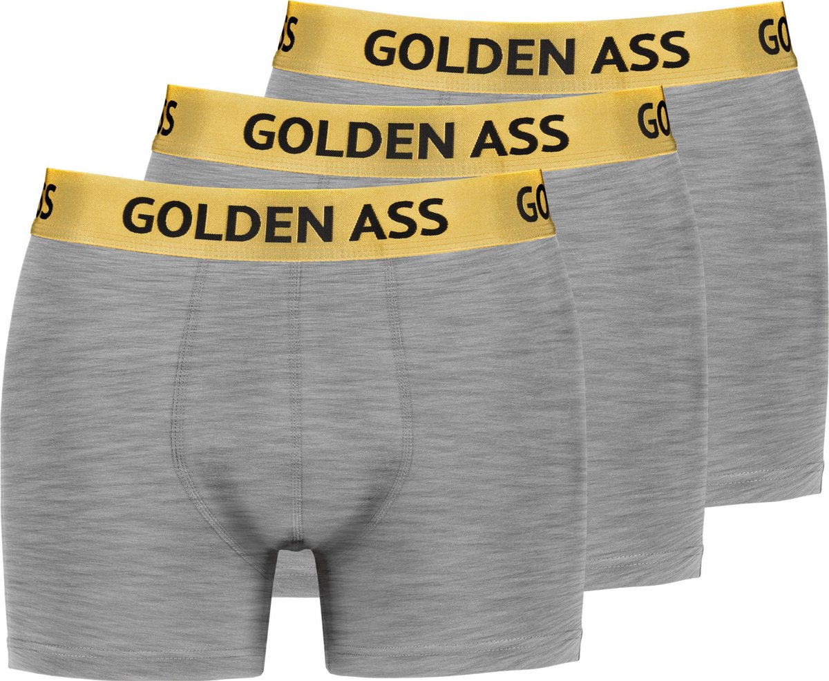 Golden Ass - 3-Pack heren boxershort grijs M
