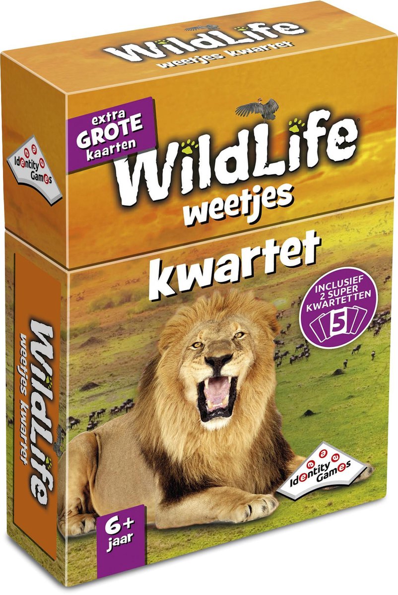 Wildlife Weetjeskwartet - Kaartspel - Boordevol leuke feitjes over wilde dieren