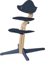 NOMI highchair kinderstoel meegroeistoel Basis eiken wit oiled en stoel Navy