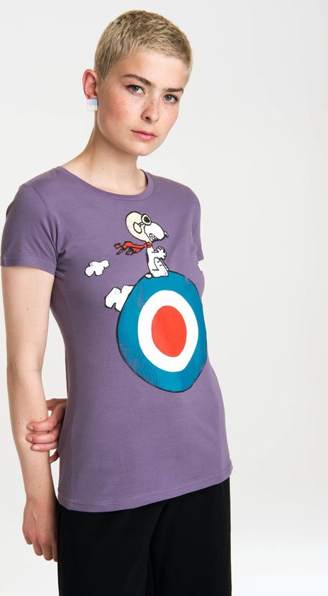 Logoshirt Vrouwen T-shirt Snoopy - Peanuts - Snoopy Target - Shirt met ronde hals van Logoshirt - lavendel