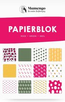 Papierblok - Hobbykarton - Zomer - Roze - Groen - Geel - A5