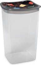 Koffiecups plastic bewaarbakje transparant/grijs - 1,9 liter - 13 x 11 x 19 cm - Bewaarbakjes/voorraadbakjes