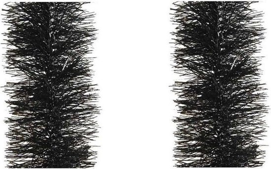 Respectievelijk Premedicatie Vervallen 6x stuks kerstslingers zwart 10 cm breed x 270 cm - Guirlande folie lametta  - Zwarte... | bol.com