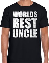 Worlds best uncle / oom cadeau t-shirt zwart voor heren M