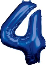 Amscan Folieballon 66 X 88 Cm Nummer 4 Blauw