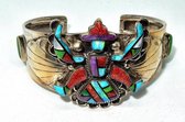 Zilveren Hopi-Navajo medicijnman armband