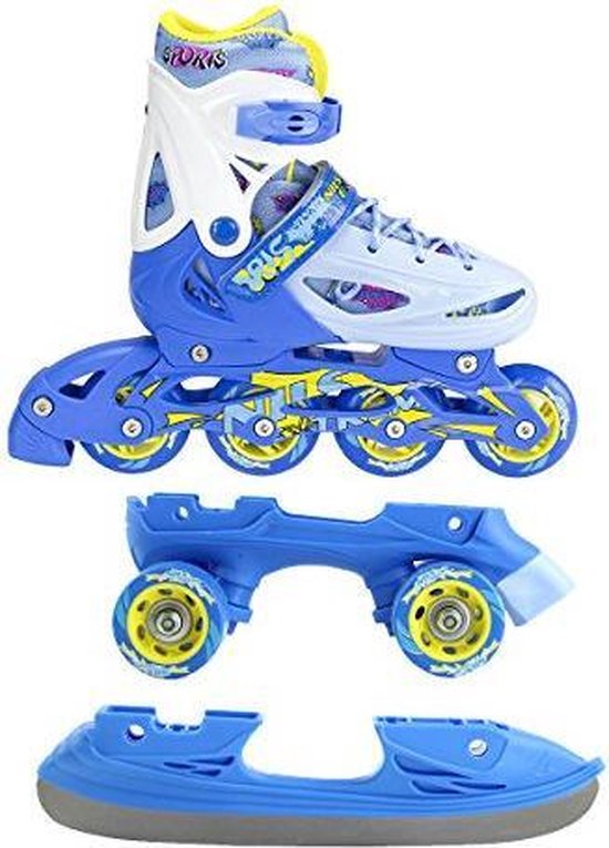 3in1 / rolschaatsen / schaatsen voor kinderen van NILS EXTREME, blauw MAAT M | bol.com