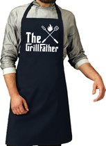 The Grillfather cadeau barbecue / tablier de cuisine bleu marine pour homme - cadeau barbecue chort pour homme - anniversaire / fête des pères