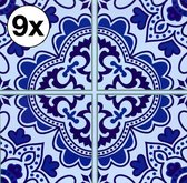 9 Tegelstickers 12x12CM | Meerdere Maten Beschikbaar | Portugese Arabische Stickertegel Stickertegels | Badkamertegels Keukentegels Spatwand Achterwand Keuken | Tegelsticker Sticke