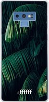 6F hoesje - geschikt voor Samsung Galaxy Note 9 -  Transparant TPU Case - Palm Leaves Dark #ffffff