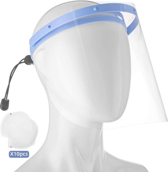 Zwart Verstelbare Gezichtscherm - Gelaatscherm - Spatsmasker - bescherming - FACE SHIELD - Beschermkap voor gezicht