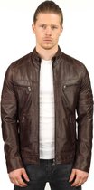Versano Dallas Leren Heren Bikerjack Heren Jack L - Bruin
