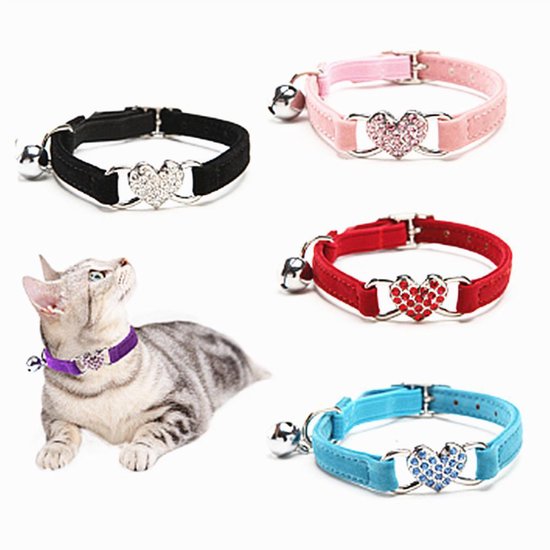 bol.com | met en bel - Paars - Halsband voor katten - Halsbandje kat -...