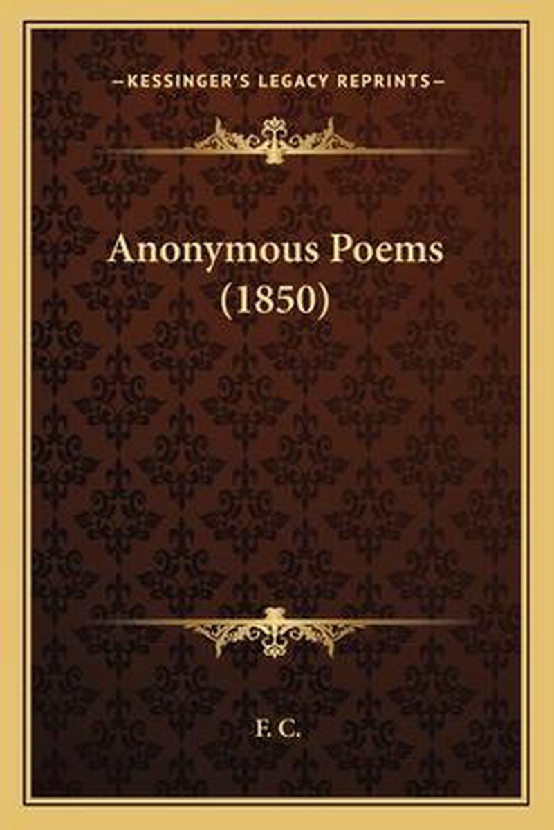 Anonymous Poems (1850) van