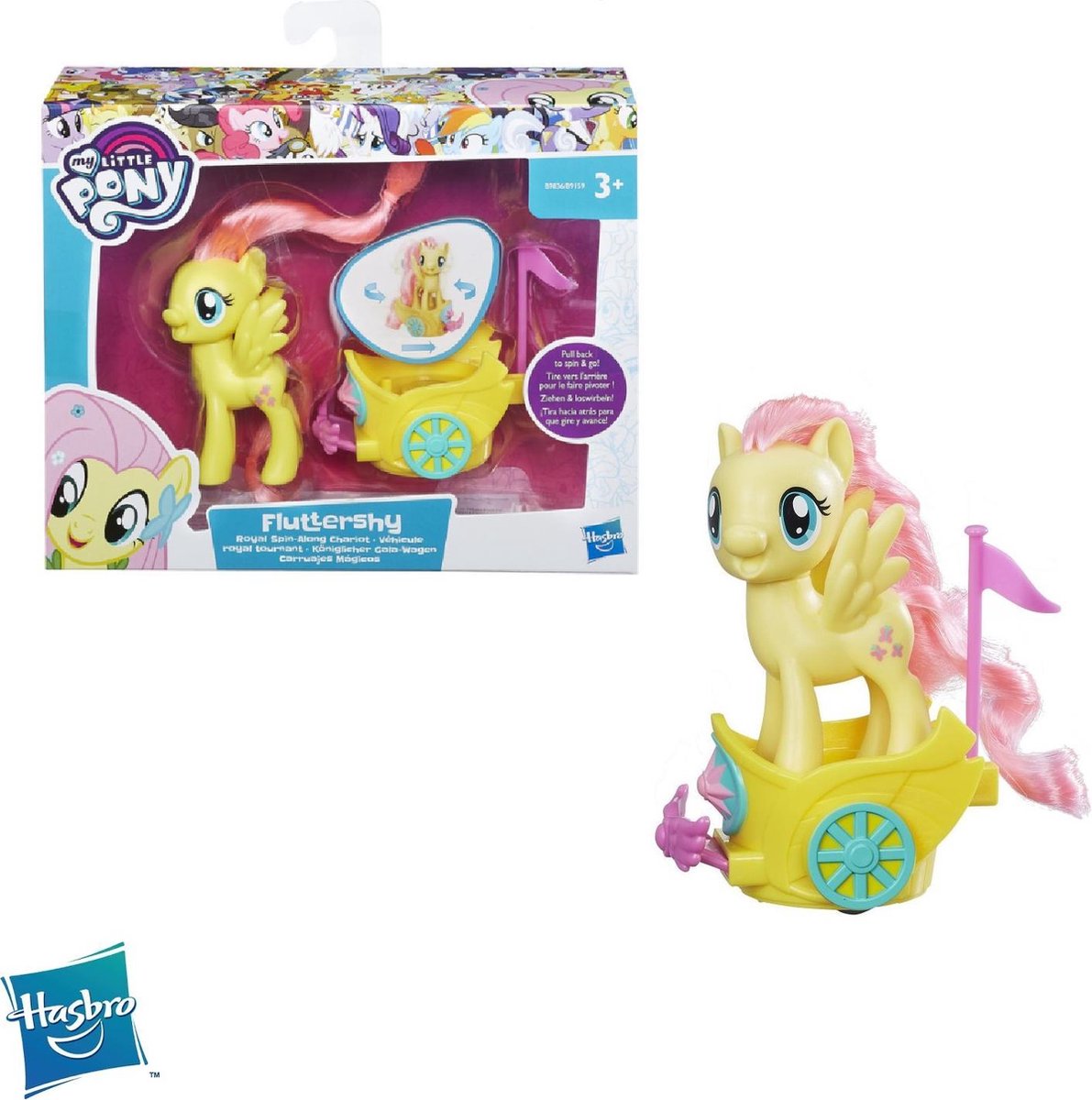 Hasbro My Little Pony Fluttershy con Carrozza Royal Spin-Along Chariot