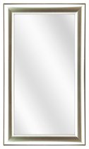 Spiegel met Ronde Houten Lijst - Zilver - 20x50 cm