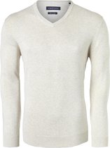 CASA MODA heren trui katoen - V-hals - beige -  Maat: 6XL